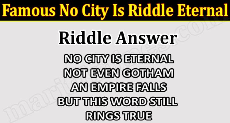 No City Is Eternal Not Even Gotham Riddle